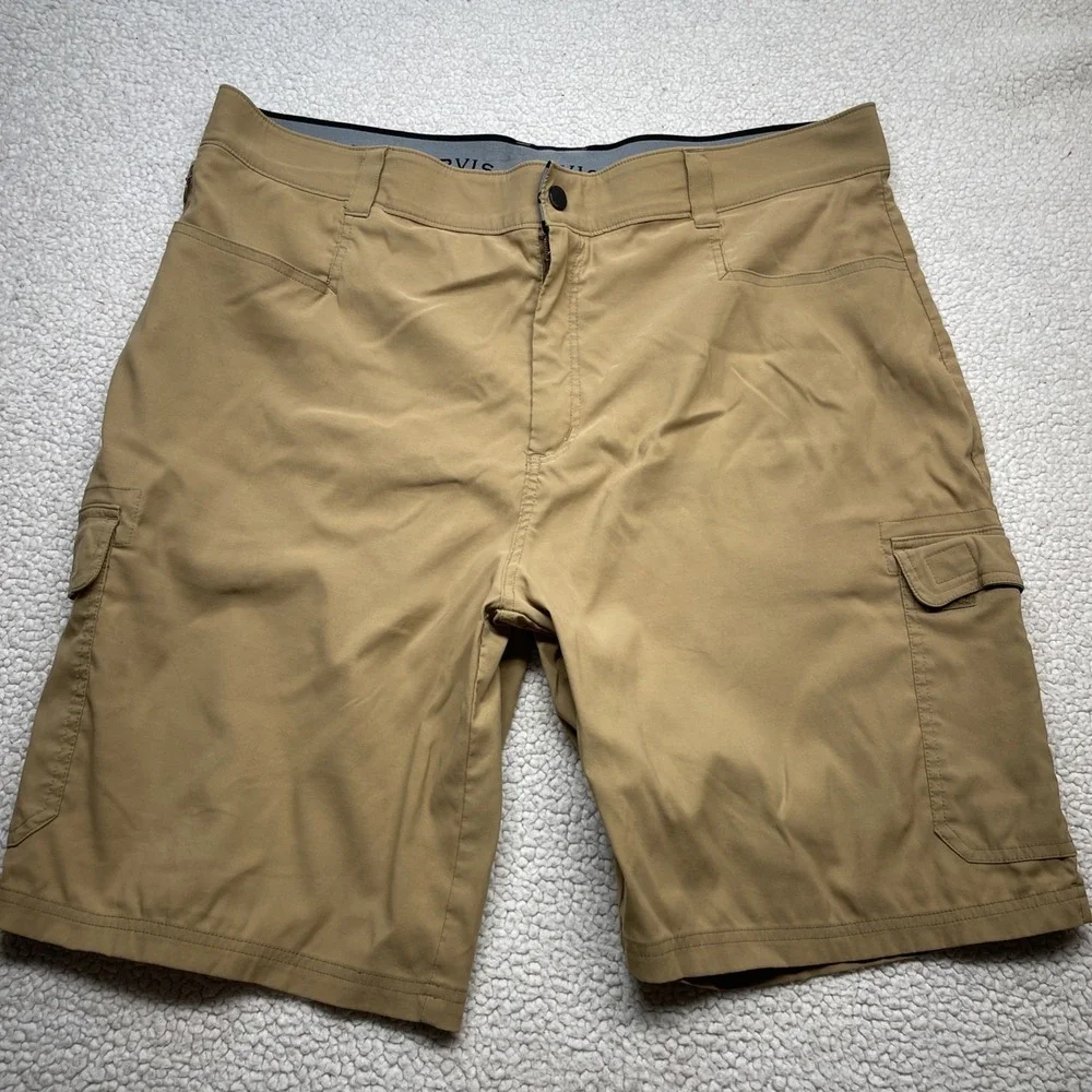 Orvis Cargo Shorts Mens 40 Tan Khaki Performance Hiking‎ Fishing Outdoor Pockets